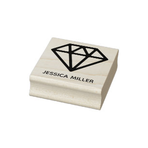 Elegant Diamond Design Rubber Stamp