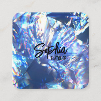 Elegant diamond modern minimalist black square business card