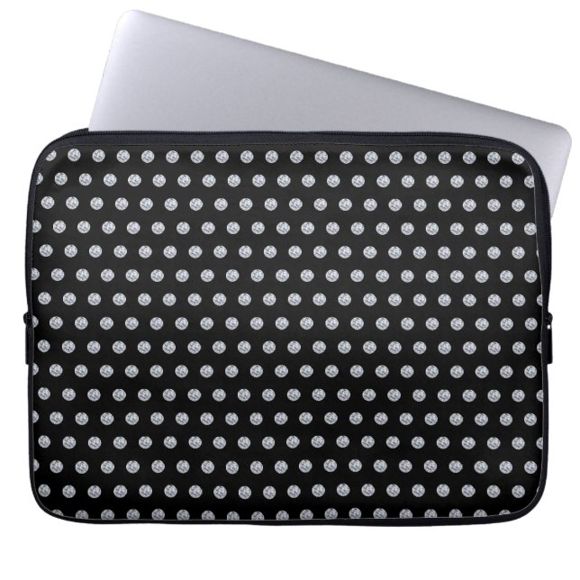 Elegant Diamond Pattern on Black Laptop Laptop Sle Laptop Sleeve (Front)