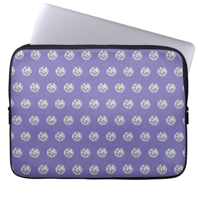 Elegant Diamond Pattern on Lavender Blue Laptop Sleeve (Front)