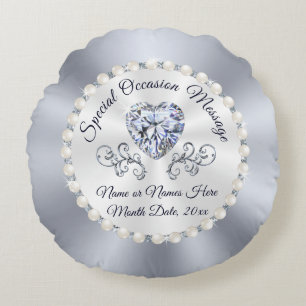 Elegant Diamond Personalized Ring Bearer Pillow
