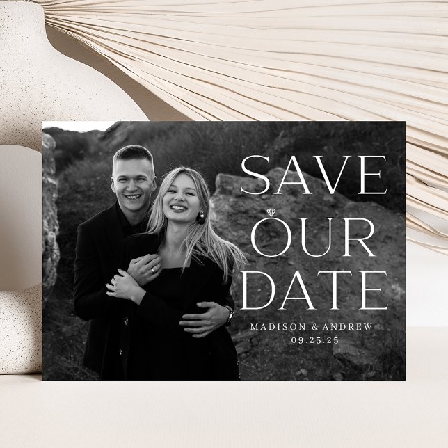 Elegant Diamond Ring Overlay Photo Save The Date (Creator Uploaded)