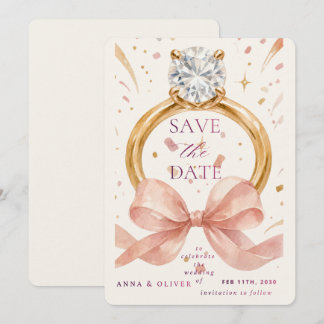 Elegant Diamond Ring Save the Date Invitation – Ro