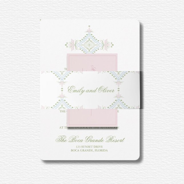Elegant Diamond Wedding  Invitation Belly Band (Creator Uploaded)