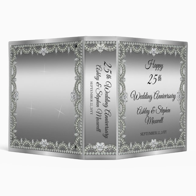 Elegant Diamonds 25th Wedding Anniversary Binder (Background)