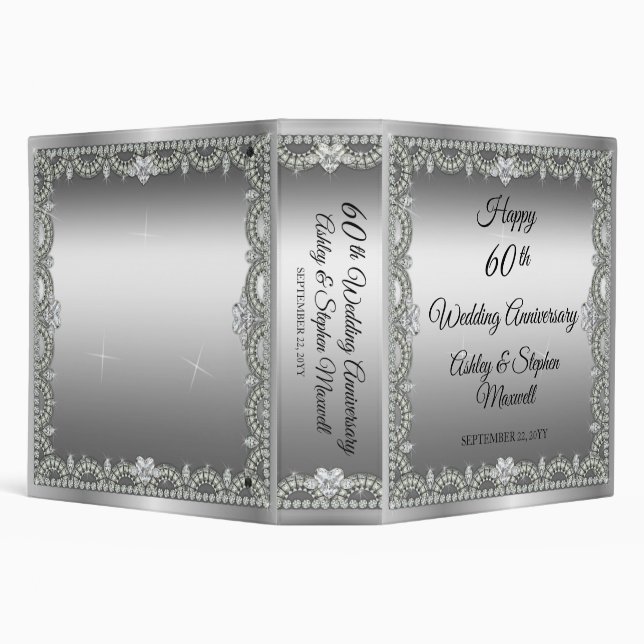 Elegant Diamonds 60th Wedding Anniversary Binder (Background)