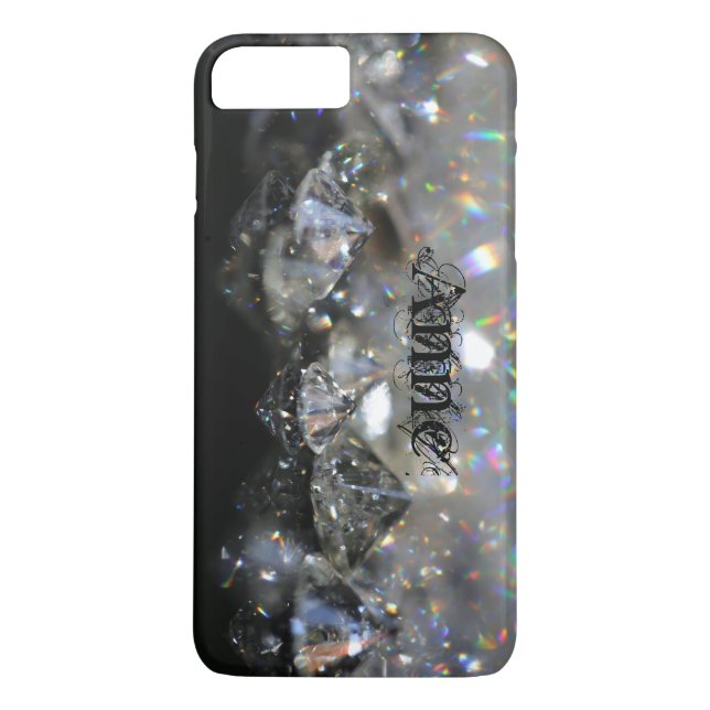 Elegant Diamonds Black and White Shiny Sparkles Case-Mate iPhone Case (Back)