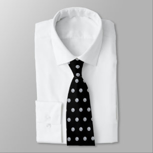 Elegant Diamonds on Black Tie