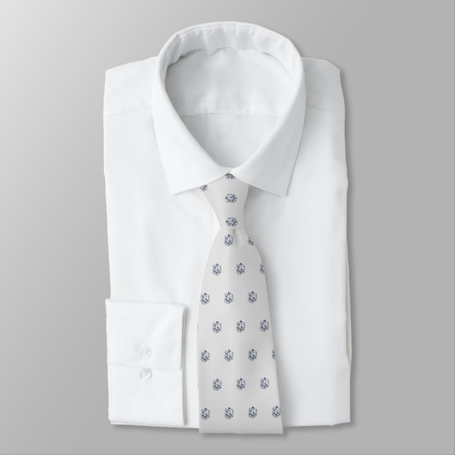 Elegant Diamonds on Silver Grey Tie (Tied)