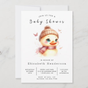 Elegant Digital Duck Baby Shower Invitation