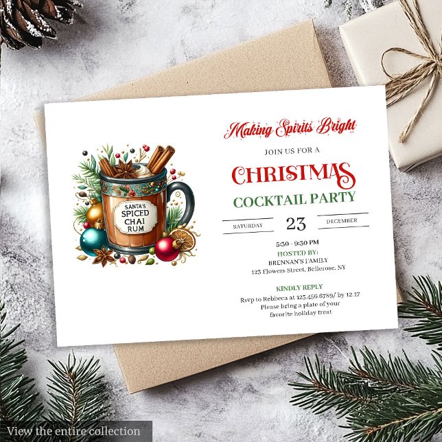 Elegant digital holiday cocktails party invitation (Elegant digital holiday cocktails party invitation

)