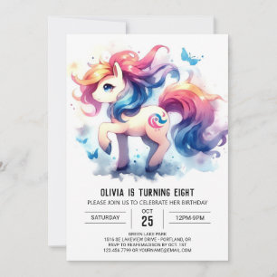 Elegant Digital Horse Birthday Invitation
