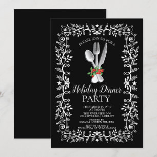 Élégant Dîner de Noël de Noël Invitation