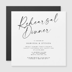 Élégant Dîner de répétition de calligraphie Carte 