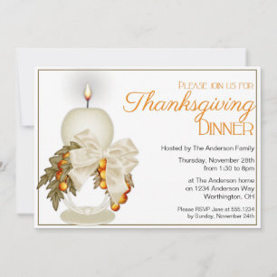 Élégant Dîner de Thanksgiving Invitation 7