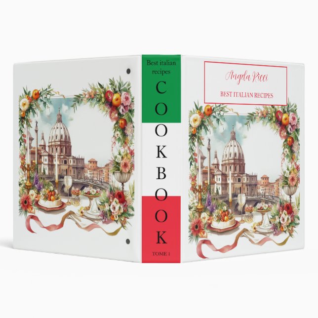 Elegant Diner in Italy Florence Cookbook Binder (Background)