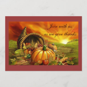 Élégant Dîner Thanksgiving Invitations