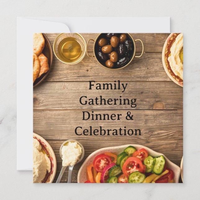 Elegant dinner invitation postcard (Front)