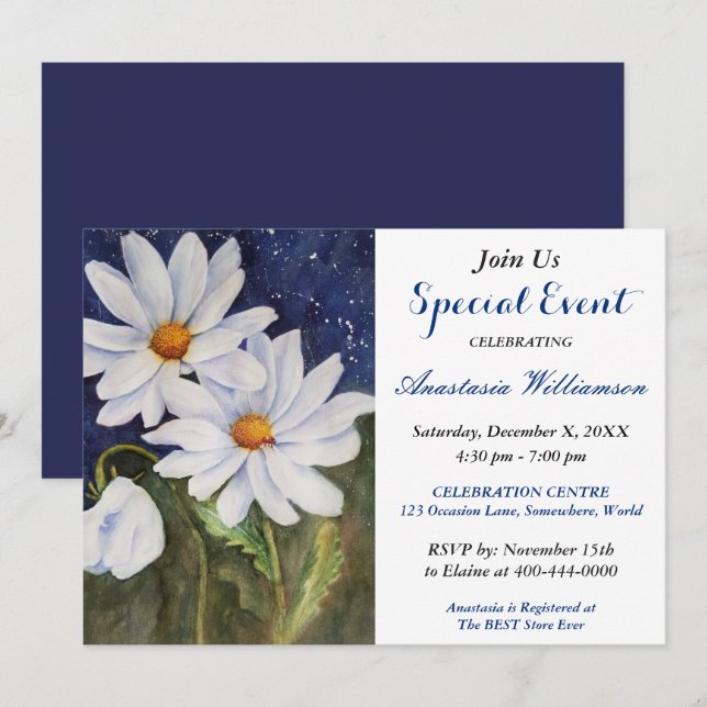 ELEGANT DINNER PARTY EVENT INVITE (Front/Back)