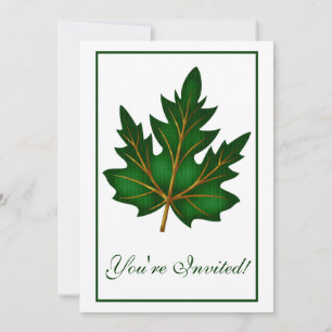Elegant Dinner Party Invitation Autumn Leaf 4
