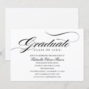 Élégant diplômé   Invitation de la fête de graduat