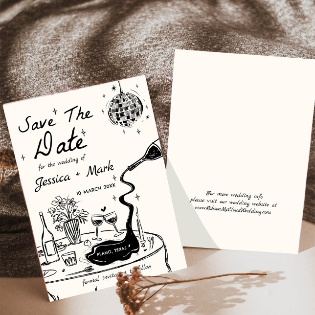 Elegant Disco Wedding Save The Date Cards (Creator Uploaded)