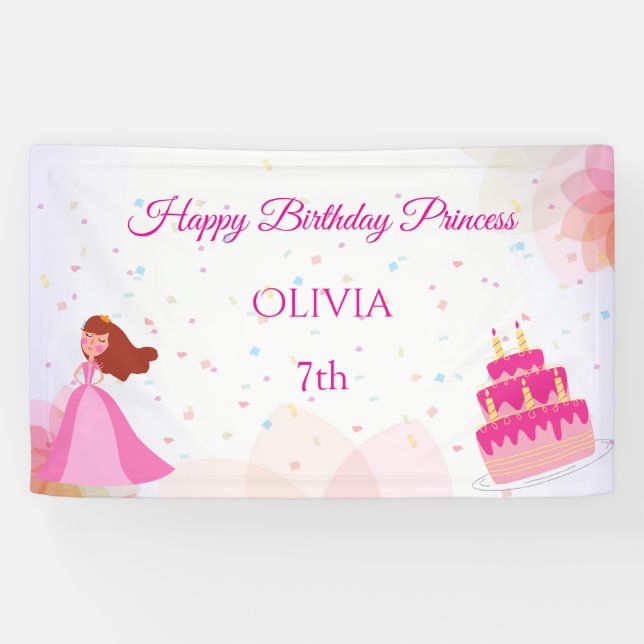 Elegant Disney princess birthday Banner (Horizontal)