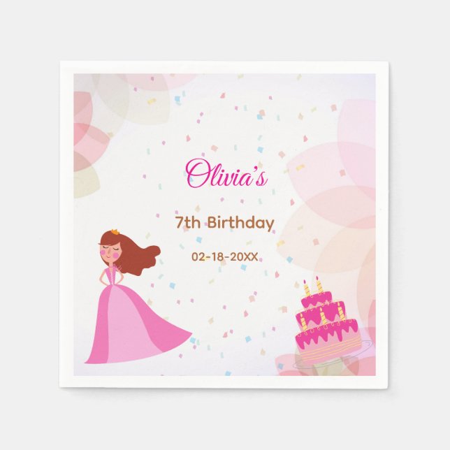 Elegant Disney princess birthday Napkin (Front)