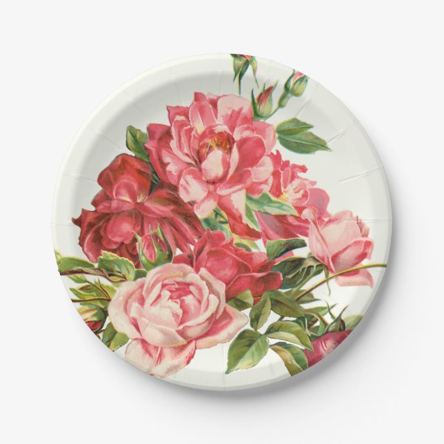 elegant disposable plate,floral paper plate (Front)