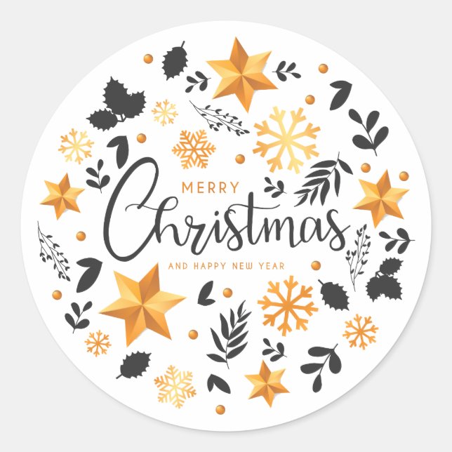 Elegant Ditsy Christmas Holiday | Sticker (Front)