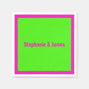 Elegant DIY Colours Shocking Pink Lime Green Napkin