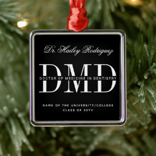 Elegant DMD Doctor of Medicine in Dentistry Grad Metal Ornament