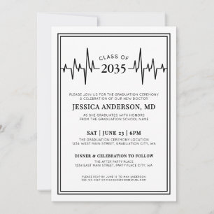 Elegant Doctor Medical Nursing School Graduation Invitation