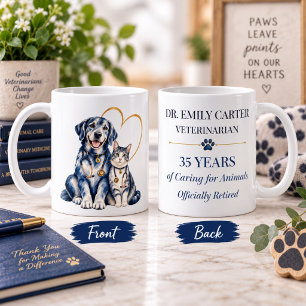 Elegant Dog Cat Veterinarian Retirement Gift Coffee Mug