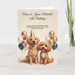 Elegant Dog Lover Birthday Party   Card