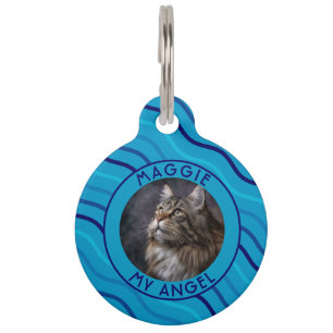 Elegant Dog Mom Gift Stripes Pattern Pet Tag