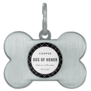 Elegant Dog of Honour Cute Personalized Dog Weddin Pet ID Tag