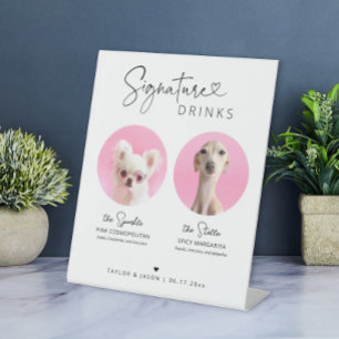 Elegant Dog Signature Drinks   Wedding Bar Sign