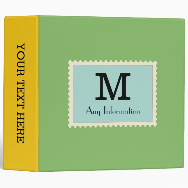Elegant Dollar Bill Colour Monogram Binder (Front/Spine)