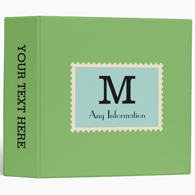 Elegant Dollar Bill Colour Monogram Binder (Front/Spine)