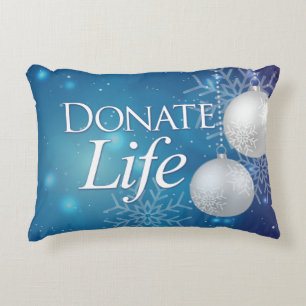 Elegant Donate Life Christmas Accent Pillow