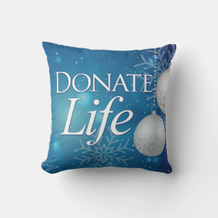 Elegant Donate Life Christmas Throw Pillow