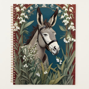 Elegant Donkey and Lily of The Valley Flowers Planner
