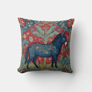 Elegant Donkey William Morris Inspired Patterned Throw Pillow