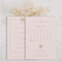 Elegant Double Happiness Pink Modern Asian Wedding