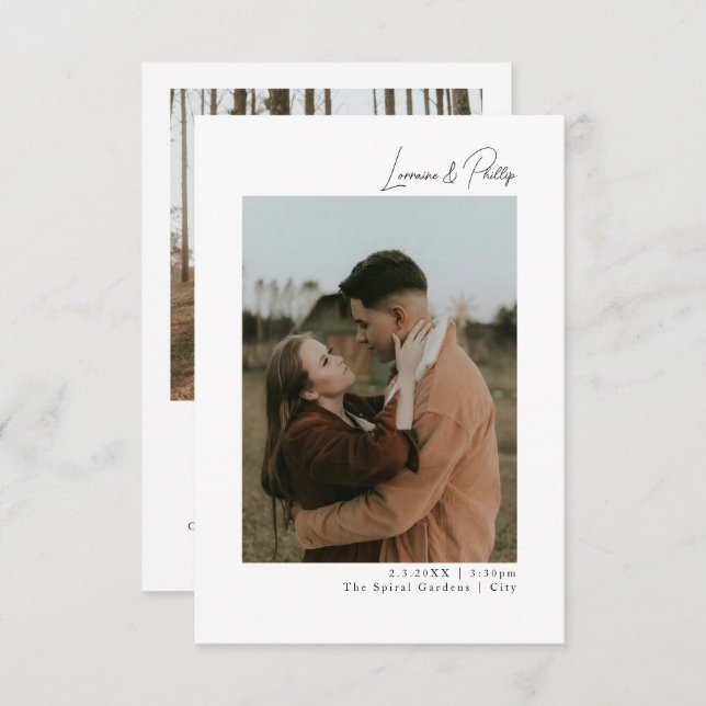 Elegant double Photo Wedding Invitation (Front/Back)