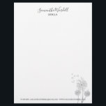 Elegant Doula Birth Coaching Midwife Business Letterhead<br><div class="desc">Elegant doula birth services or midwife business letterhead for a first time consultation or first time visit, featuring wind blown illustrated dandelion flowers and a lovely trendy script typeface for your name. Customize with your information at the top and bottom. See the full collection of matching materials for this design...</div>