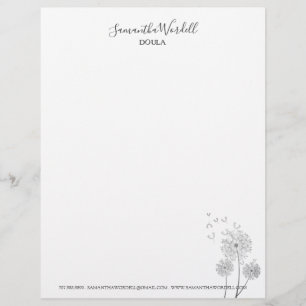 Elegant Doula Birth Coaching Midwife Business Letterhead
