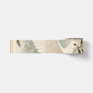 Elegant Dove Christmas ,Peace on Earth White style Satin Ribbon
