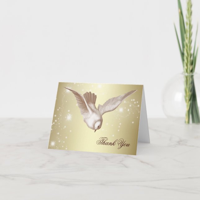 Elegant Dove Funeral Thank You Cards (Front)